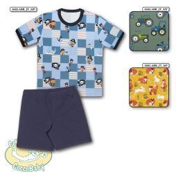 Pigiama tuta completa da bambino con T-shirt (manica corta) e pantaloncino corto